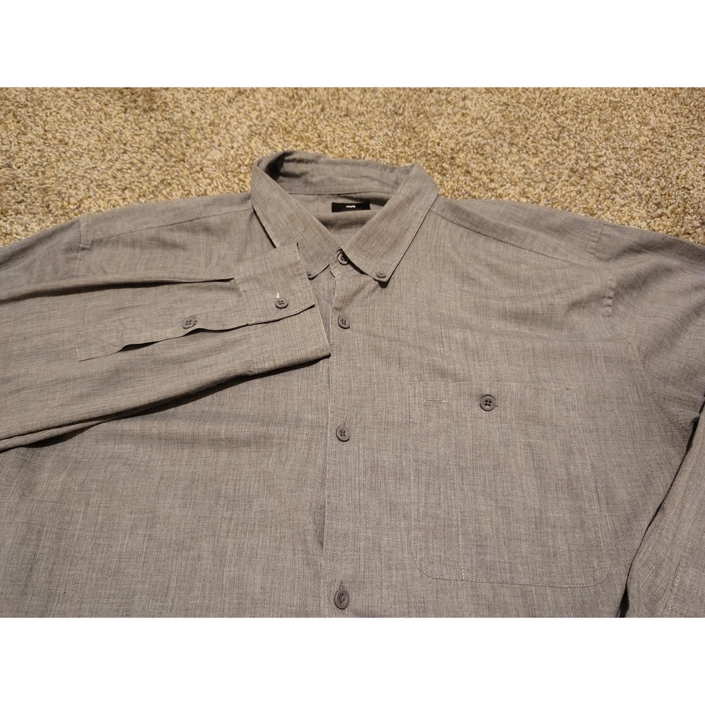 DC Shoe Co USA Mens XL Anvil 2 LS Grey Button Down Long Sleeve Shirt Skater